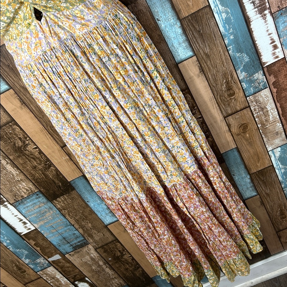Angie Green and Yellow Textured patchwork Dress - Picture 6 of 16